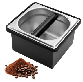 PSFC35 SUS coffee powder bucket, square coffee powder box, household coffee powder dump box, 19*17*11.2 cm coffee powder box