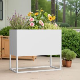 36*18*18 inch Large Mental Rectangular Planter with Shelves and Drainage Holes for Indoor/Outdoor Use, Perfect for Tall Plants, Flowers