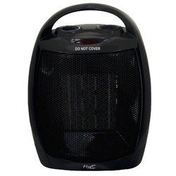 Vie Air 1500W Portable 2 Settings Black Ceramic Heater with Adjustable Thermostat
