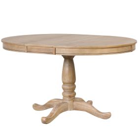Modern Dining Table Set for 4,Round Table and 4 Kitchen Room Chairs,5 Piece Kitchen Table Set for Dining Room,Dinette,Breakfast Nook,Natural Wood