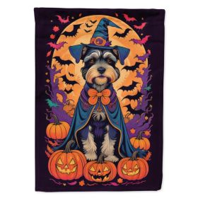Schnauzer Witchy Halloween House Flag Large Porch Sleeve Pole Decorative Outside Yard Banner Artwork Wall Hanging, Polyester, House Size, Multico (Option: default)