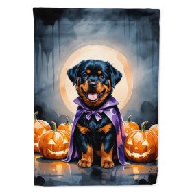 Rottweiler Puppy Halloween House Flag Large Porch Sleeve Pole Decorative Outside Yard Banner Artwork Wall Hanging, Polyester, House Size, Multico (Option: default)