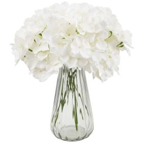 Artificial Flowers, 65 Pcs Real Looking White Silk Fake Hydrangea Bulk, White Faux Bridal Shower With Stems For DIY Wedding Bouquets, Home Center (Option: default)