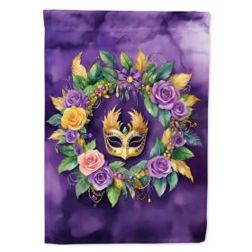 Wreath Mardi Gras House Flag Large Porch Sleeve Pole Decorative Outside Yard Banner Artwork Wall Hanging, Polyester, House Size, Multicolor (Option: default)
