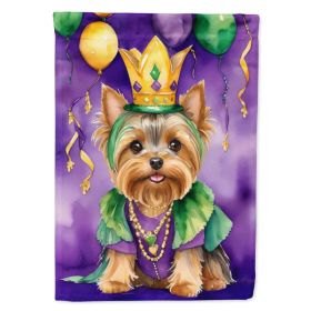Yorkshire Terrier King of Mardi Gras House Flag Large Porch Sleeve Pole Decorative Outside Yard Banner Artwork Wall Hanging, Polyester, House Siz (Option: default)