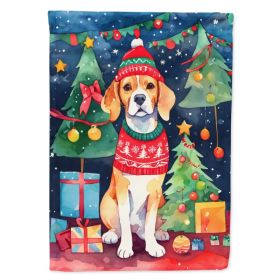 Beagle Christmas House Flag Large Porch Sleeve Pole Decorative Outside Yard Banner Artwork Wall Hanging, Polyester, House Size, Multicolor (Option: default)