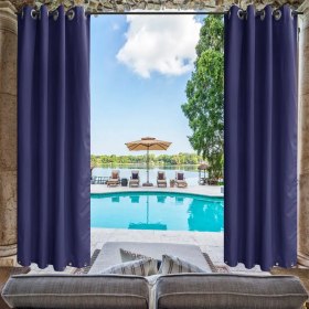 Indoor Outdoor Curtains Grommet Curtain On Top And Bottom 1 Panel (Option: 50 in x 84 in)