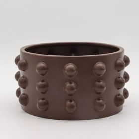 5-Inch Textured Planter Pot – Inventive Design, Brown, For Indoor Plants & Succulents (Option: Brown)