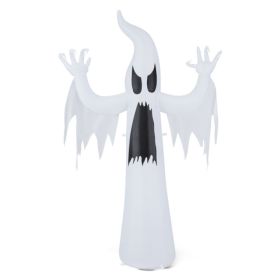 7.7 FT Tall Halloween Inflatables Ghost With Built-in RGB LED Lights For Decoration (Option: White)