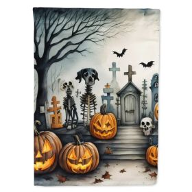 Pet Cemetery Spooky Halloween House Flag Large Porch Sleeve Pole Decorative Outside Yard Banner Artwork Wall Hanging, Polyester, House Size, Mult (Option: default)