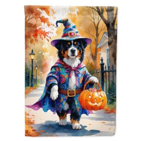 Bernese Mountain Dog Halloween Trick or Treat House Flag Large Porch Sleeve Pole Decorative Outside Yard Banner Artwork Wall Hanging, Polyester, (Option: default)
