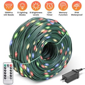330FT String Lights Outdoor Christmas Decoration Lights With Remote IP44 Waterproof 8 Lighting Modes 8 Brightness Timer Plug In Fairy Light Xmas (Option: Colorful Lighting)