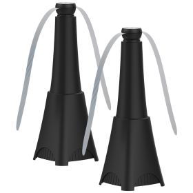2 Pack Portable Reflective Fly Repellent Fan Rechargeable Battery Powered Table Food Fly Trap With Pattern Soft-Stop Blade Hanging Hook Indoor Ou (Option: 2pcs)