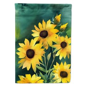 Kentucky Goldenrod in Watercolor House Flag Large Porch Sleeve Pole Decorative Outside Yard Banner Artwork Wall Hanging, Polyester, House Size, M (Option: default)