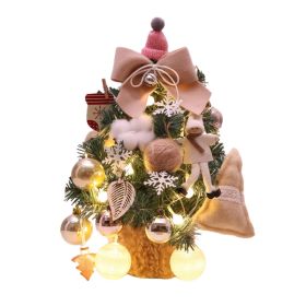Small Xmas Tree With Adjustable Lights PVC Lightweight Desktop Xmas Tree For Home Decoration 35cm Beige (Option: default)