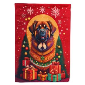 Leonberger Holiday Christmas House Flag Large Porch Sleeve Pole Decorative Outside Yard Banner Artwork Wall Hanging, Polyester, House Size, Multi (Option: default)