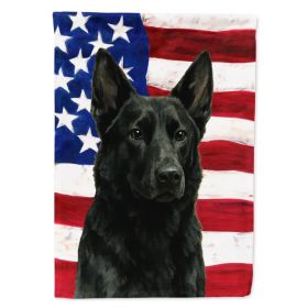 Black German Shepherd American Flag Garden Flag Mailbox Decorative Yard Banner Outside Patio Artwork for Flower Beds, Garden Size, Multicolor (Option: default)