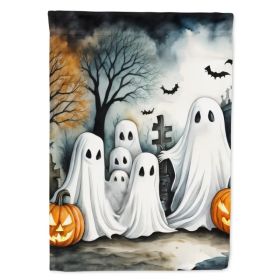 Ghosts Spooky Halloween House Flag Large Porch Sleeve Pole Decorative Outside Yard Banner Artwork Wall Hanging, Polyester, House Size, Multicolor (Option: default)