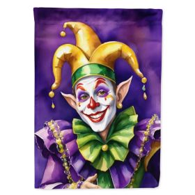 Jester Mardi Gras House Flag Large Porch Sleeve Pole Decorative Outside Yard Banner Artwork Wall Hanging, Polyester, House Size, Multicolor (Option: default)
