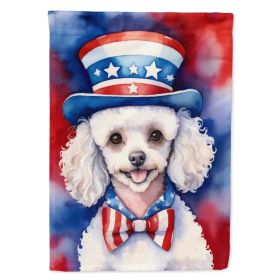 White Poodle Patriotic American Garden Flag Mailbox Flag Decorative Yard Flag Banner Outside Patio Artwork Yard Flower Beds, Garden Size, Multico (Option: default)