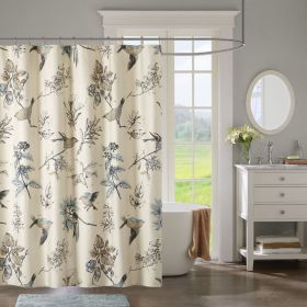 Printed Cotton Shower Curtain (Color: as Pic)
