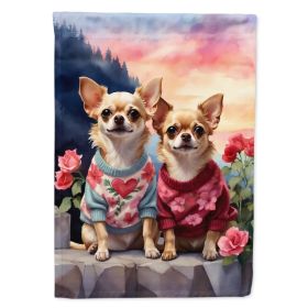 Chihuahua Two Hearts Garden Flag Mailbox Flag Decorative Yard Flag Banner Outside Patio Artwork Yard Flower Beds, Garden Size, Multicolor (Option: default)