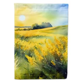 Nebraska Goldenrod in Watercolor House Flag Large Porch Sleeve Pole Decorative Outside Yard Banner Artwork Wall Hanging, Polyester, House Size, M (Option: default)