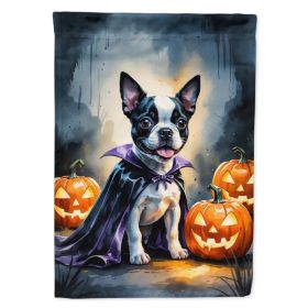 Boston Terrier Puppy Halloween House Flag Large Porch Sleeve Pole Decorative Outside Yard Banner Artwork Wall Hanging, Polyester, House Size, Mul (Option: default)
