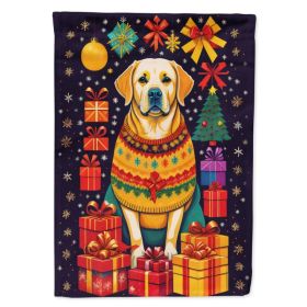 Labrador Retriever Holiday Christmas House Flag Large Porch Sleeve Pole Decorative Outside Yard Banner Artwork Wall Hanging, Polyester, House Siz (Option: default)