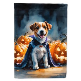Jack Russell Terrier Puppy Halloween House Flag Large Porch Sleeve Pole Decorative Outside Yard Banner Artwork Wall Hanging, Polyester, House Siz (Option: default)